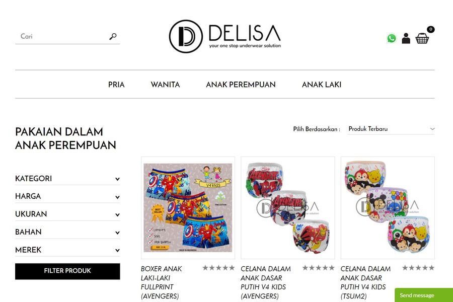 Delisa Group - Kategori Produk (Anak Perempuan)